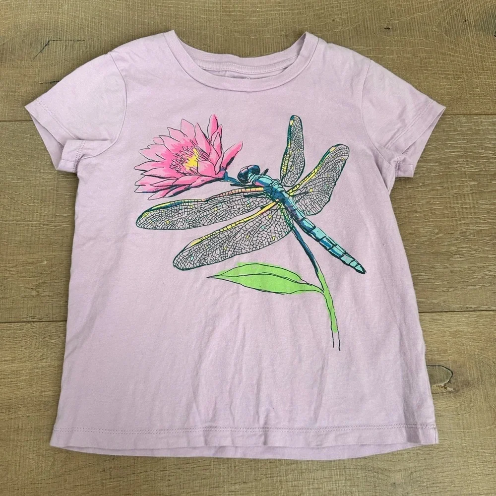 Peek Lavender Tee with Dragonfly and Flower